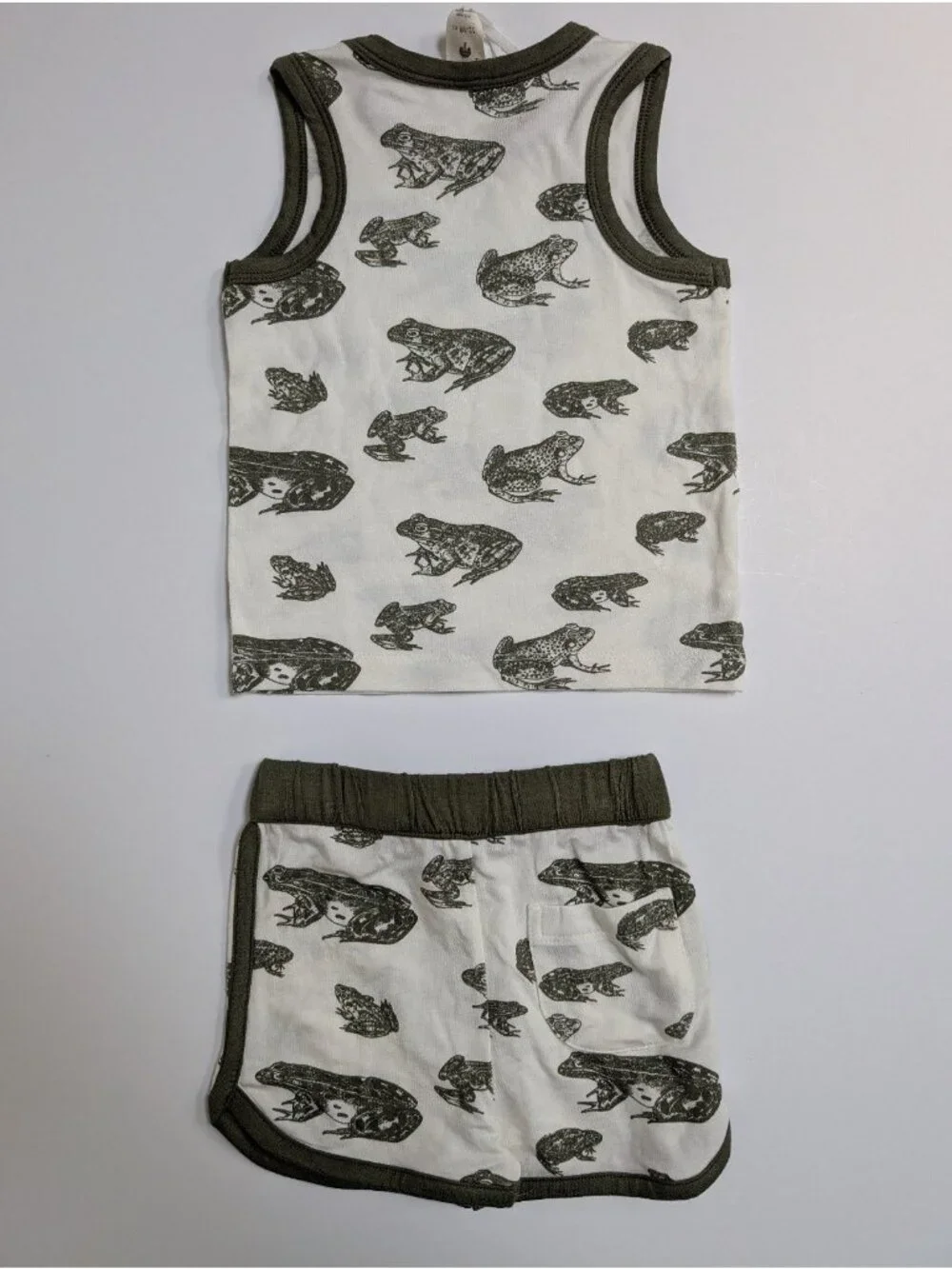Kate Quinn Modal Moss Frogs Tank Top Shorts Set 12-18 Months Baby Shorts Set
